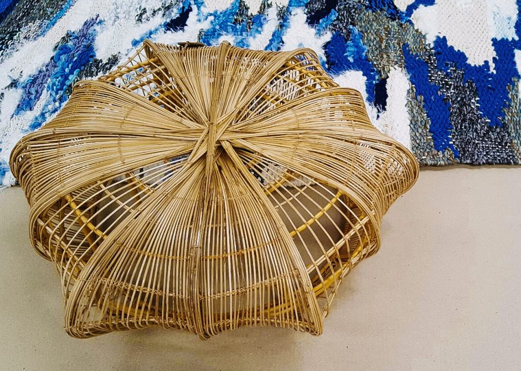 It’s about repurposing. This eye-catching stool made of bamboo basketry is by Phanida Prommetta of the ASEAN Master Craft Program.