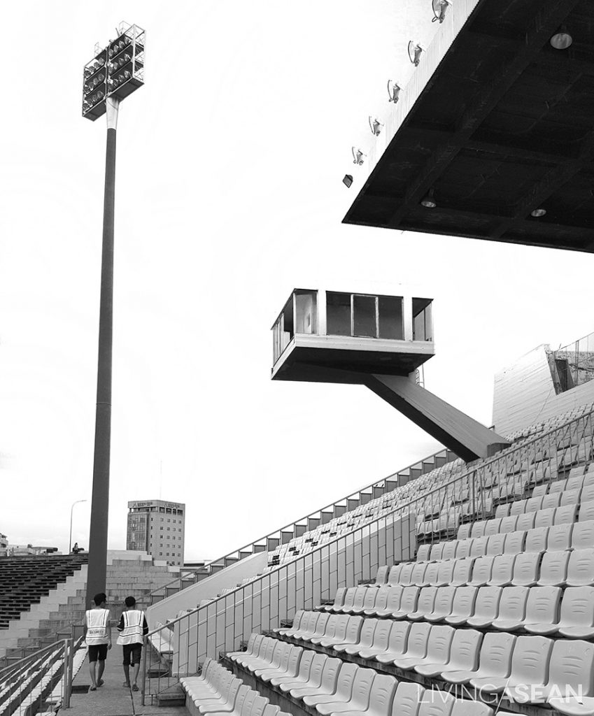 An area inside the stadium and a press observation deck overlooks the amphitheater.