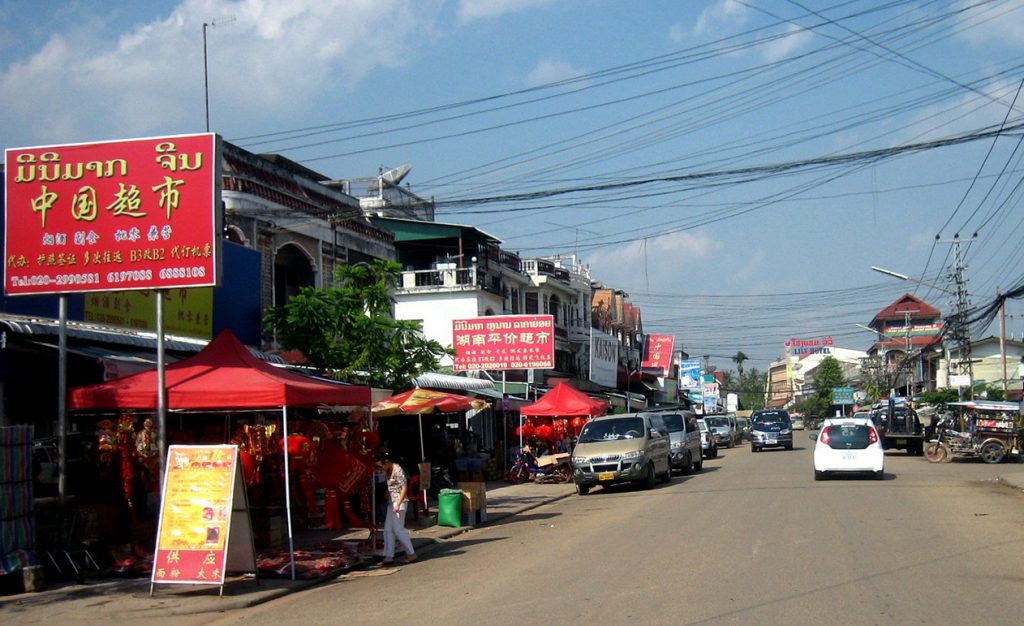 Chinatown in Vientiane, Laos.