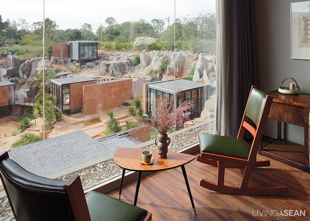 View from the Grand Villa perched atop the old marble quarry.