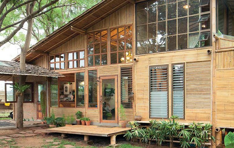 A Bamboo House Embraced by Nature