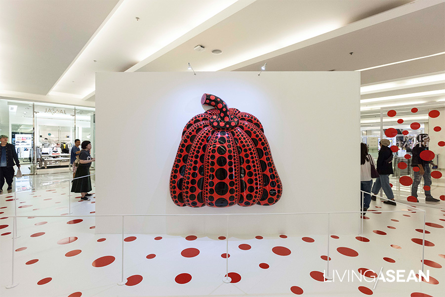 One hundred and one Yayoi Kusama pumpkins have landed in Bangkok at Siam  Paragon