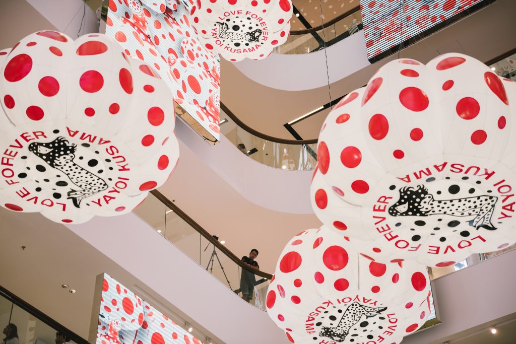 One hundred and one Yayoi Kusama pumpkins have landed in Bangkok