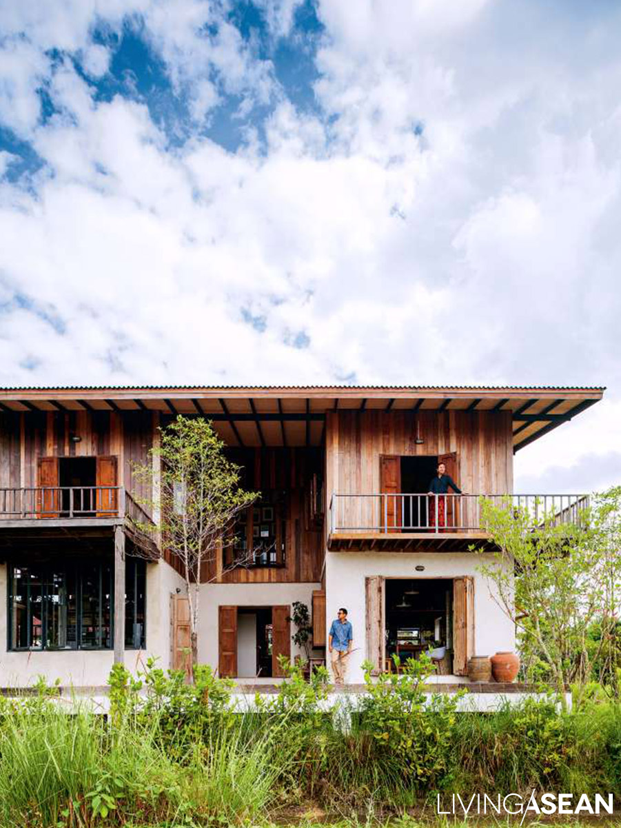 Wood House Amid the Rice Fields