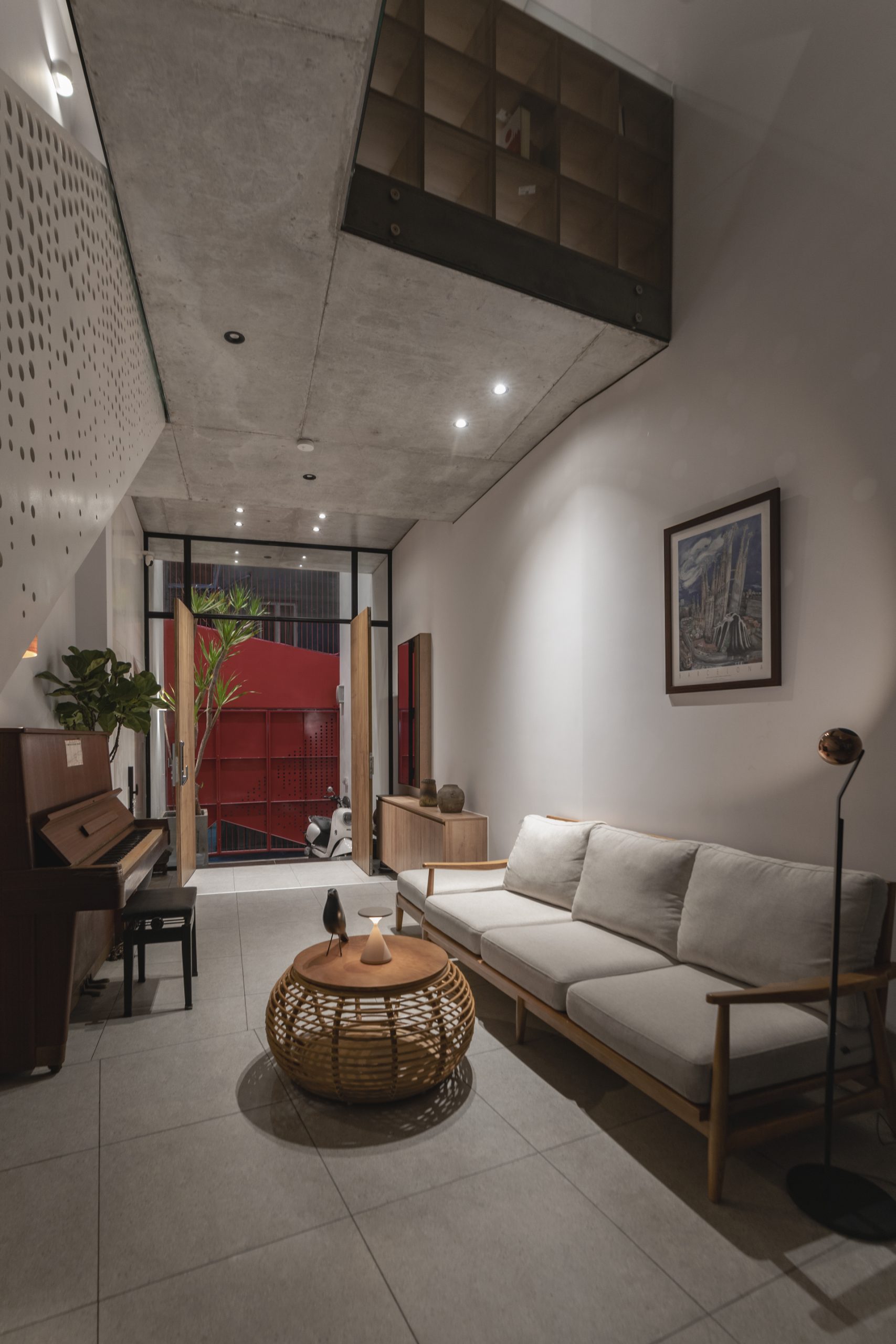red-facade house